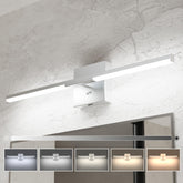 Ensenior vanity light over mirror, 24-inch span for bright bathroom illumination.
