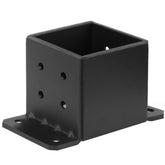 eoere 6x6 post base in use stabilizing a wooden deck corner