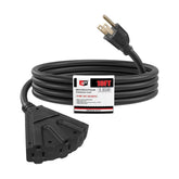 EP 10ft outdoor extension cord with 3 outlets for versatile outdoor lighting.