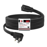 EP 12 ft heavy duty appliance extension cord with flat plug for space-saving wall installation