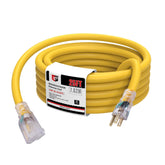 EP 25ft lighted outdoor extension cord end indicator glows to show power readiness