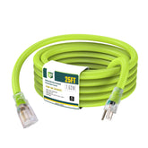EP 25 ft lighted outdoor extension cord with LED end indicator for easy visibility outdoors