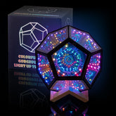 E.P. Light Infinity Dodecahedron light front view with RGBW glow for gaming ambience.
