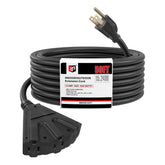 EP outdoor extension cord 50ft with three outlets for flexible outdoor lighting.
