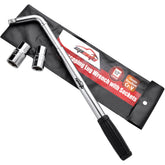 EPAuto lug wrench with extendable handle for powerful wheel changes.