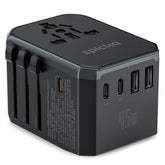 EPICKA GaN 45W universal travel adapter with all ports for global charging.
