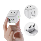 EPICKA Hybrid Mini European travel plug adapter with folded prongs for ultra-compact packing