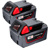 Epowon Milwaukee 18V 5.0Ah side view battery for longer runtime on jobsites.