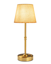 EppieBasic cordless table lamp base front shows antique brass finish for timeless ambiance.