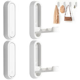 Eptcp foldable wall hook white four-pack mounted for organized entryway storage