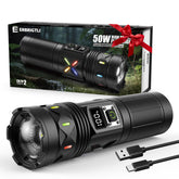 erbrigtli flashlight zoom beam in hand for long-range night visibility