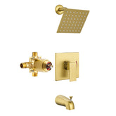 Esnbia shower tub kit brushed gold assembly for cohesive bathroom upgrade