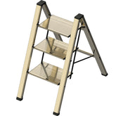 ESTIFY 3-step ladder champagne gold, open for kitchen reach with stable support