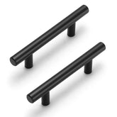 Estmoon matte black cabinet handles with durable stainless steel and fingerprint resistance.