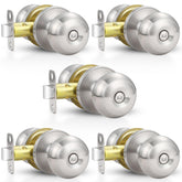 Estmoon 5-pack brushed nickel privacy doorknobs for cohesive interior styling and privacy