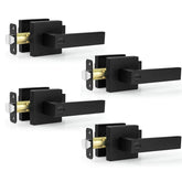 Estmoon black door handle assembly for bedrooms with privacy and durability.