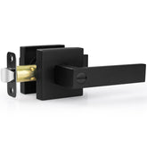 Estmoon black door handle closeup with premium matte finish and sturdy zinc alloy build.