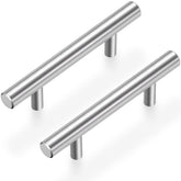 Estmoon brushed-nickel cabinet handle with 3-inch hole center for a durable kitchen update.