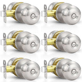 Estmoon privacy door knob pack in brushed nickel for interior doors.
