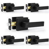 Estmoon matte black door handle front view with durable finish.