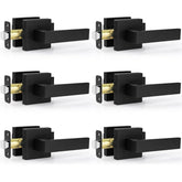 Estmoon matte black door handle set front view for durable interior doors