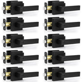 Estmoon privacy door lock front view with matte black finish for durable interior doors.
