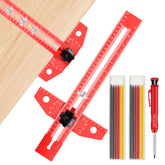 ETCYAOXIN woodworking scribe ruler with angle adjustment for precise marks on wood projects