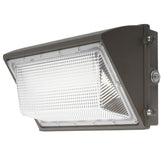 EUANTLLD 100W LED wall pack front view for driveway and perimeter lighting benefits.