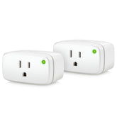 Eve Energy 2 pack smart plugs on a power strip for quick on/off control.