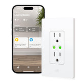 Eve Energy Outlet Matter front view showcases compact design for easy setup.