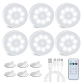 EverBrite puck lights with remote illuminate closet interiors evenly.
