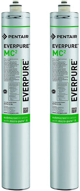 Everpure EV961256 MC 2-cart front view showing compact filtration for beverage systems.