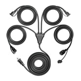 Eversimpleinc black 1-to-4 splitter outdoor extension cord enabling flexible power distribution