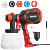 EWORK paint sprayer 1000W motor for fast, even coverage on furniture and walls.