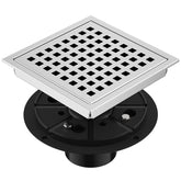 EXF 6-inch square shower drain chrome for fast drainage in modern bathrooms.