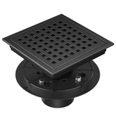 EXF square drain 6 inch matte black cover for modern shower performance