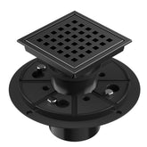 EXF square shower drain matte black with durable stainless steel body for long-lasting performance.