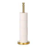 Exilon brushed gold toilet paper holder stand with a sturdy base for everyday use.