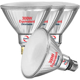 Explux PAR38 LED flood bulb front view shows 3600 lumens for bright outdoor lighting