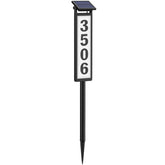 Eyrosa solar address sign front view with clear numbers for easy daytime visibility