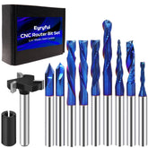 Eyryfui 10pcs router bits set for precise detail cuts in wood and resin