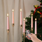 Eywamage pink flameless taper candle with remote creates a cozy, safe ambiance