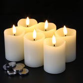 Eywamage timer flameless candles close-up flame offer a lifelike glow.