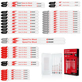 EZARC 36pcs jig saw blade set stored in case for quick, organized woodworking projects.