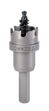 EZARC carbide hole saw cutting stainless steel with precise edges.