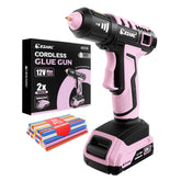 EZARC cordless hot glue gun in action with fast 15-second heat for quick projects.