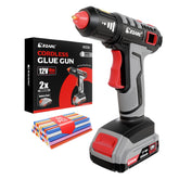 EZARC cordless hot glue gun ready for rapid 15-second heat sessions