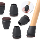 Ezprotekt chair leg protectors on a dining chair against hardwood floor scratches.