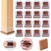 Ezprotekt square leg protectors fit 1–1.4 inch legs and guard hardwood floors.