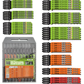 EZUVITA 50-piece jigsaw blades set for versatile woodworking projects